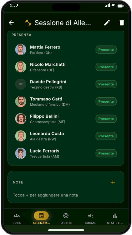 Sessione di allenamento
